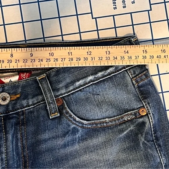 WOMENS LUCKY BRAND CLASSIC RIDER JEANS SZ 28/6 100% COTTON DISTRESSING STRT LEG - Picture 7 of 10